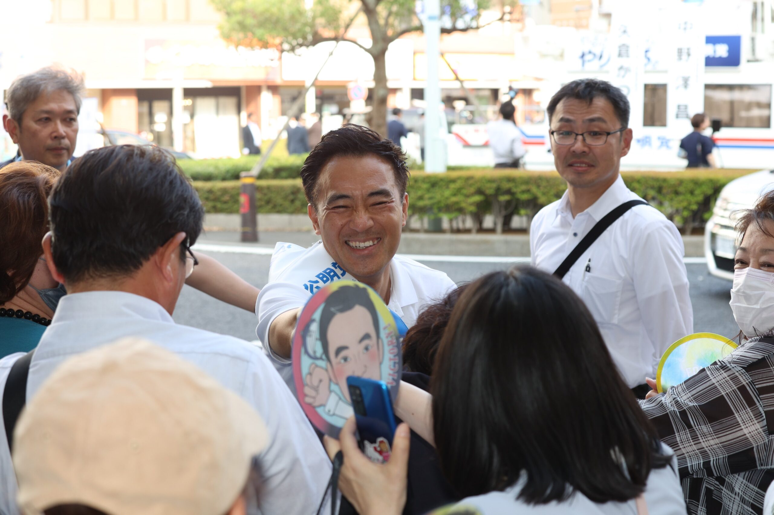 南越谷駅にて街頭演説会