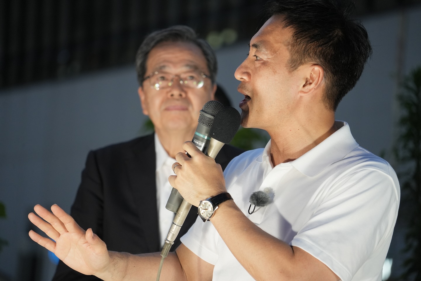 大宮駅で街頭演説会