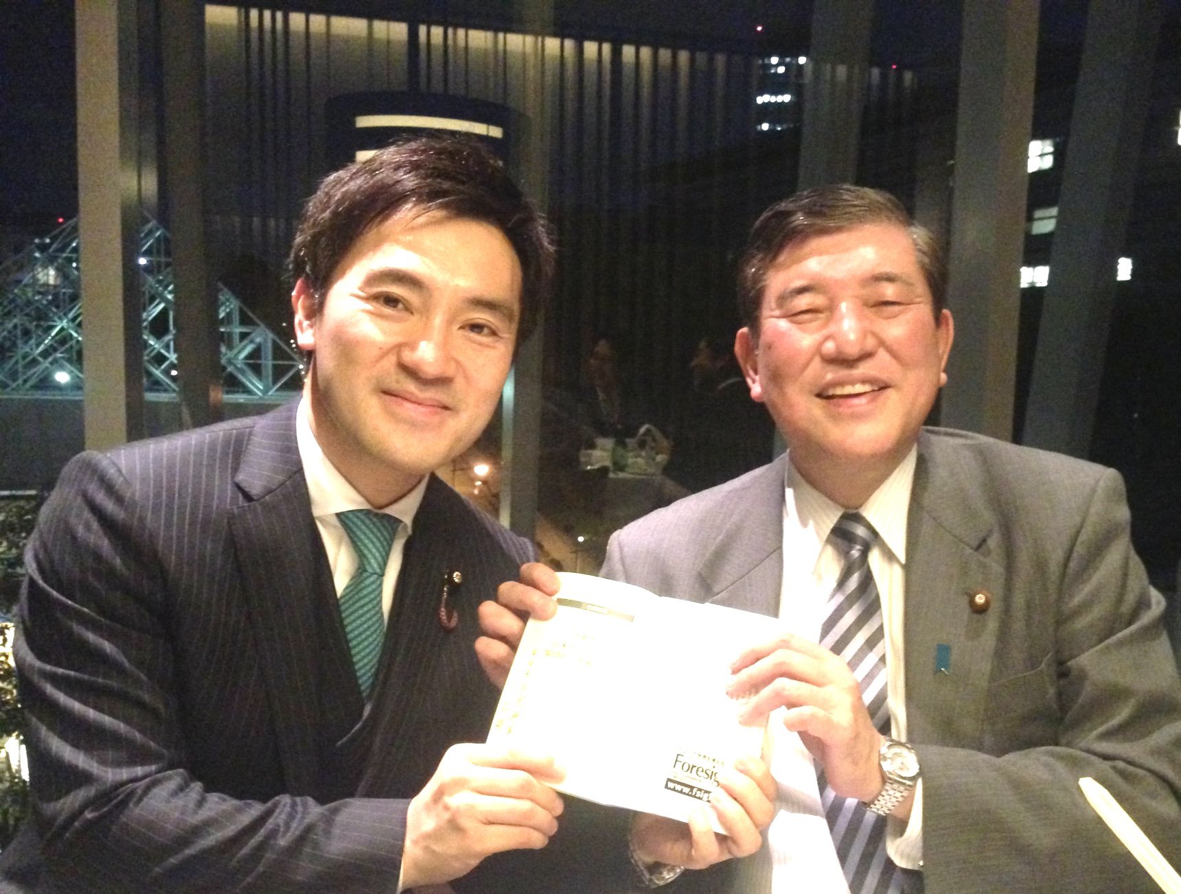 11年前の写真。若いです。私も石破さんも。