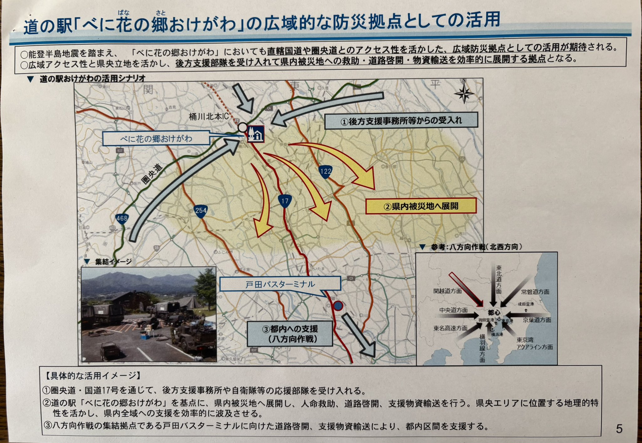 埼玉の「防災道の駅」「べに花の郷おけがわ」