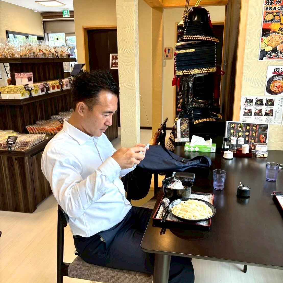 就労継続支援B型事業所　笑城（わらじろ）さんでいただいた「炙り塩肉汁うどん」