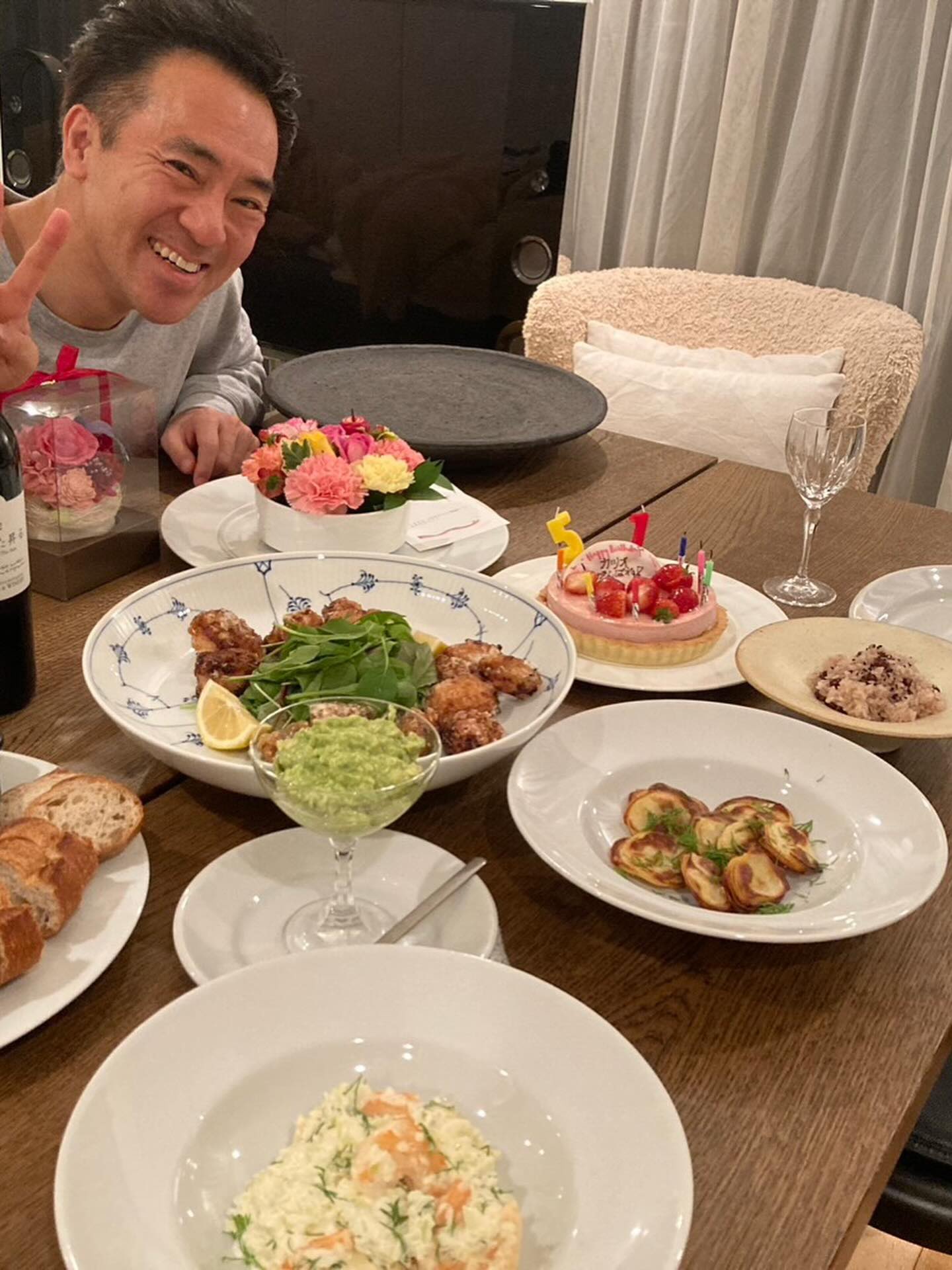 妻と自宅で、ゆっくり誕生日会