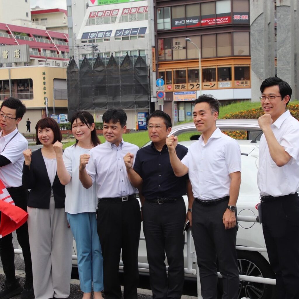8月15日 終戦記念日 春日部駅にて街頭演説 非核三原則に触れました。